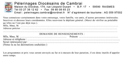 Pélerinages 2009 - Renseignements